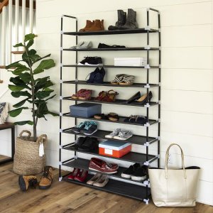 Last Day: Best Choice Products 62.5in 10-Tier Shoe Rack Storage Tower w/ Adjustable Shelves