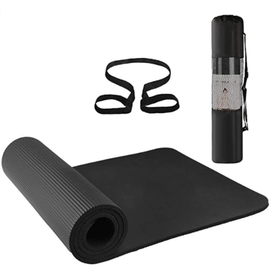Yoga Mat -TPE Friendly Eco Non-Slip Yoga Mat Exercise & Fitness Mat,Workout Mat for All Type of Yoga, Pilates and Floor Exercises with Gift Carrying Strap and Storage Bag(72x24in)
