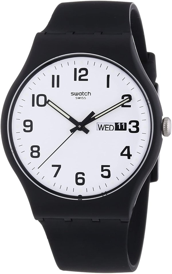 Classic Quartz Silicone Strap, Black, 20 Casual Watch (Model: SUOB705)