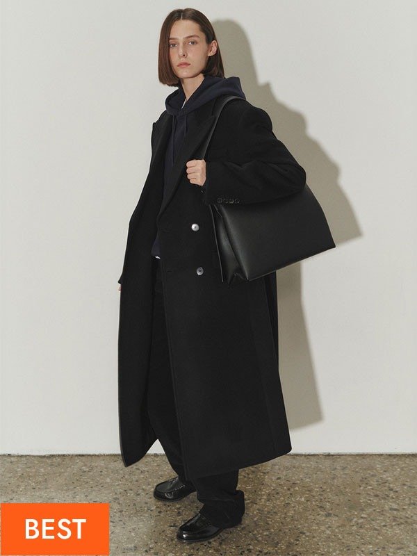 UNISEX Tailored Double-Breasted Wool Coat_Black (UDCO1D115BK)