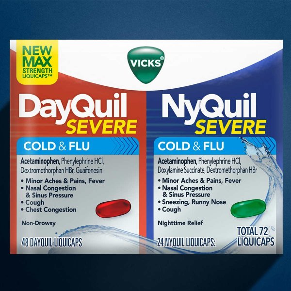 Severe DayQuil and NyQuil Cough, Cold & Flu Relief, 72 LiquiCaps