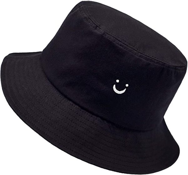 Smile Face Bucket Sun Hat for Women Summer Fisherman Hat for Travel Hat