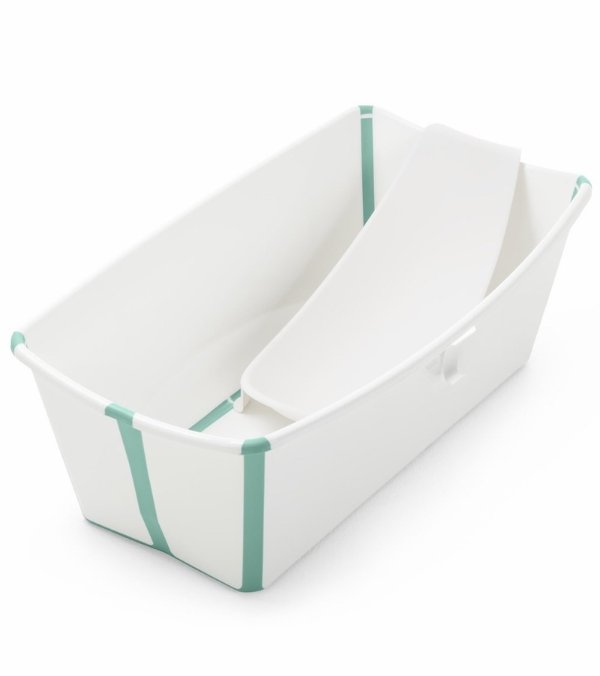 Flexi Bath Heat Sensitive Tub + Newborn Support - White Aqua
