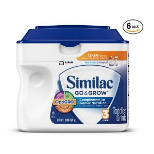 Similac Go & Grow Stage 3, Milk Based Toddler Drink with Iron, Powder, 22 Ounces (Pack of 6)