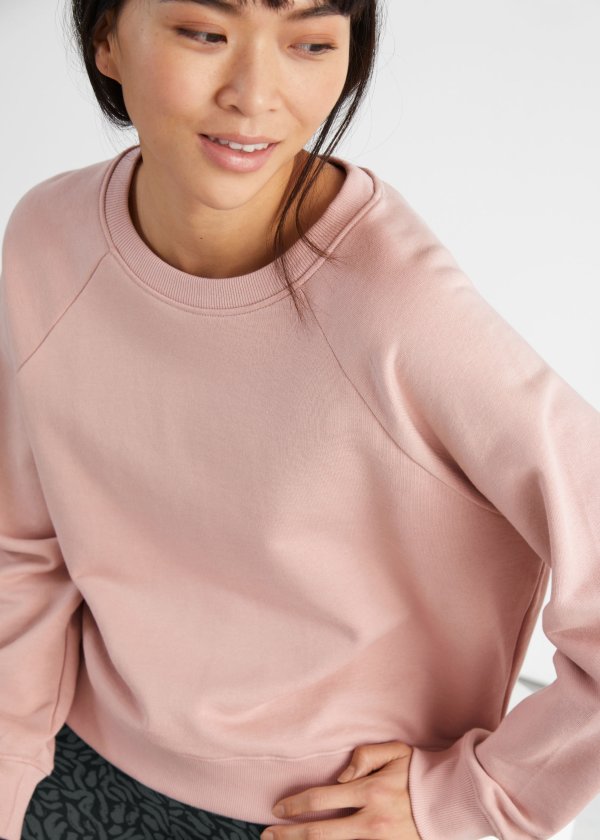 Relaxed Cropped Cotton Sweatshirt