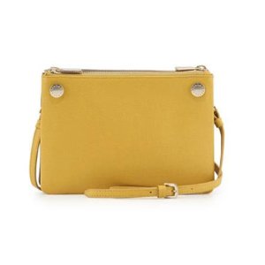 Furla  Lilli Two-Tone Mini Leather Crossbody Bag, Saffron/Taupe
