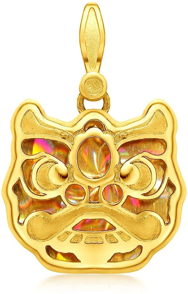 999 Pure 24K Gold Auspicious Lions Pendant