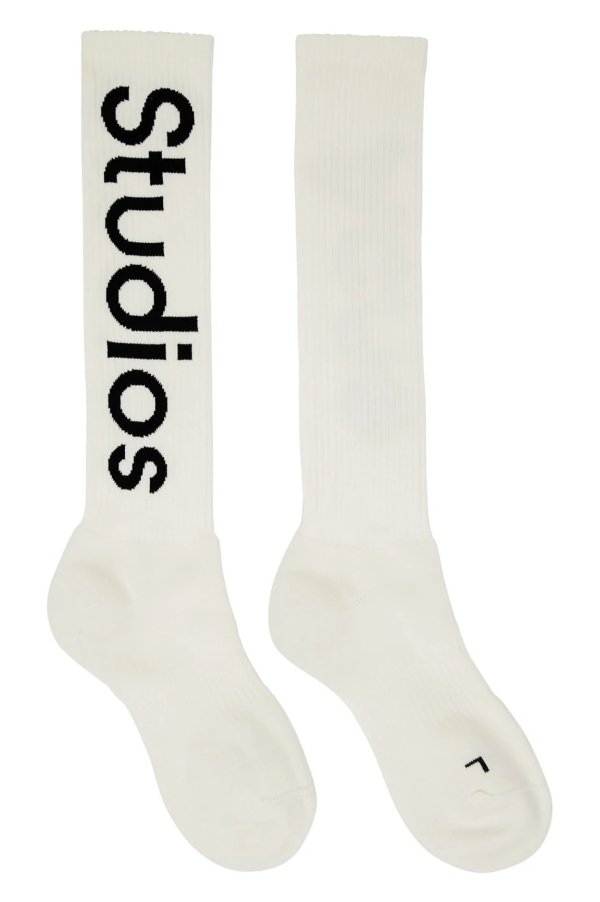 Off-White Rib Logo Long Socks