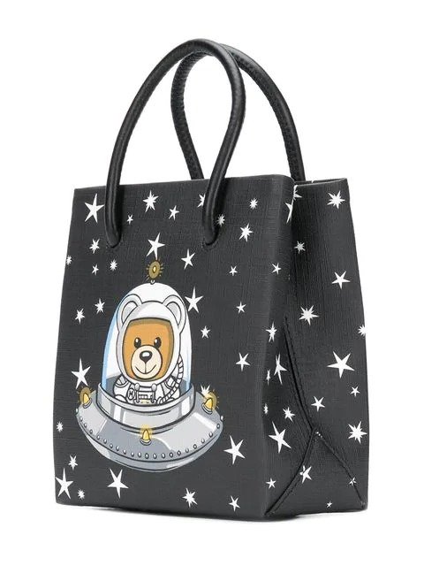 space bear print mini bag