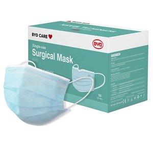 BYD CARE Single Use Disposable 3-Ply Surgical Mask, ASTM Level 3 50 PCs