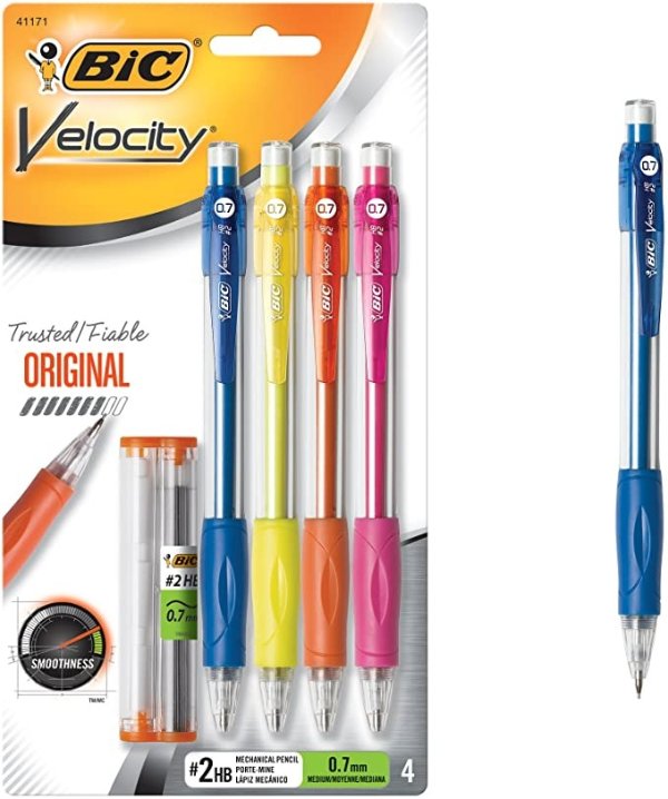 Velocity Original Mechanical Pencil, Medium Point (0.7mm), 4-Count