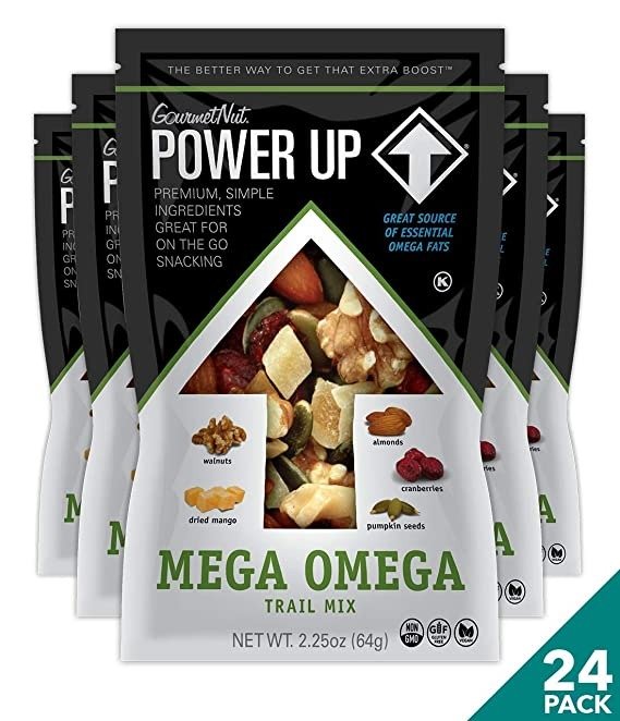 Trail Mix, Mega Omega Trail Mix, Keto-Friendly, Paleo-Friendly, Non-GMO, Vegan, Gluten Free, No Artificial Ingredients, 2.25 Ounce (Pack of 24)