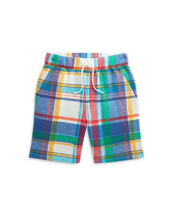 Boys' Madras Print Fleece Shorts - Big Kid