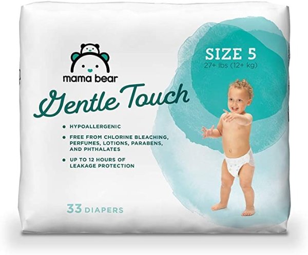 Gentle Touch Diapers, Hypoallergenic, Size 5, 33 Count