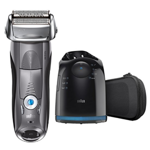 Braun Series 7 7865cc Men's Electric Foil Shaver / Electric Razor, Wet & Dry, Travel Case with Clean & Charge System, Premium Grey Cordless Razor, Razors, Shavers, & Pop Up Trimmer