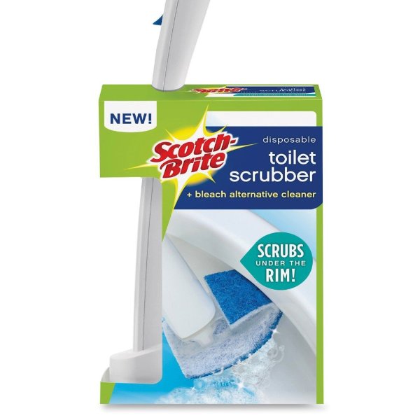 Disposable Toilet Bowl Scrubber Cleaning System feat. 5 Bonus Scrubbing Heads
