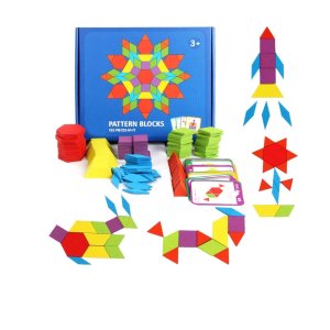 史低价：GEMEM 儿童木质几何形状积木玩具，155片
