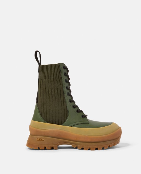 Trace Knit Logo Boots