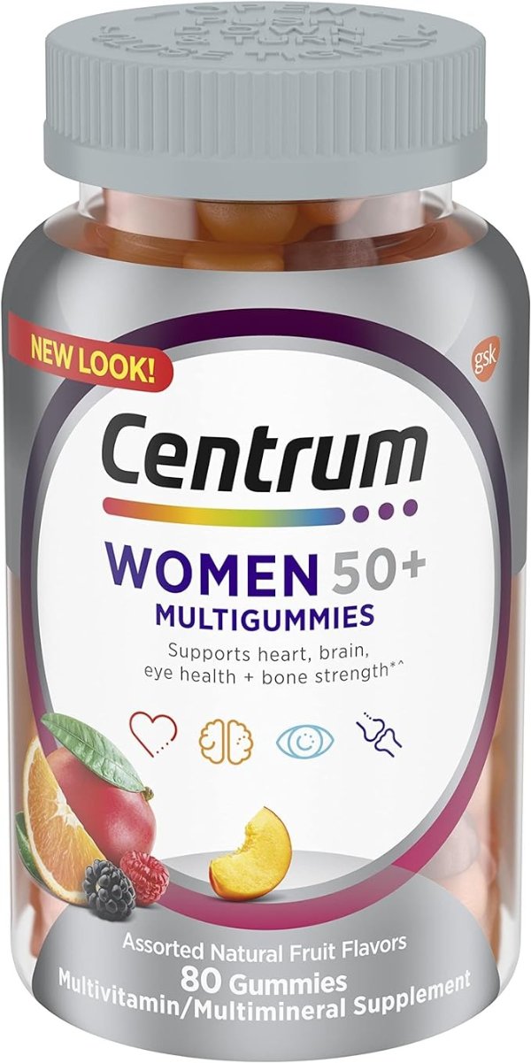 MultiGummies Gummy for Women 50 Plus, with Vitamin D3, B6 and B12, Multivitamin/Multimineral Supplement - 80 Count