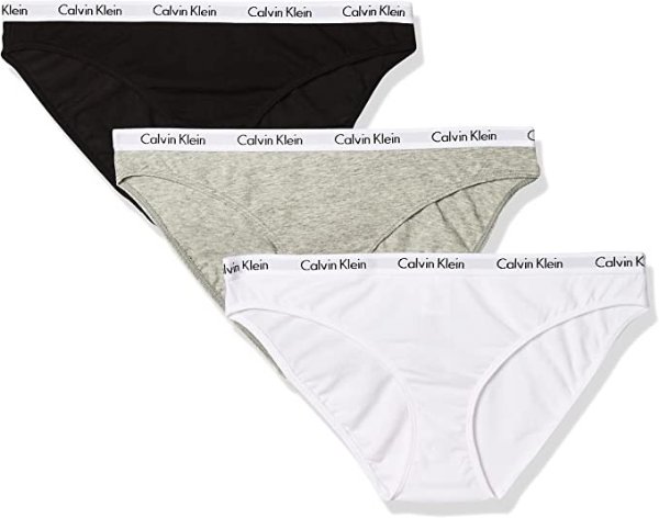 Calvin Klein Women's Carousel Logo Cotton Stretch Bikini Panties, Multipack