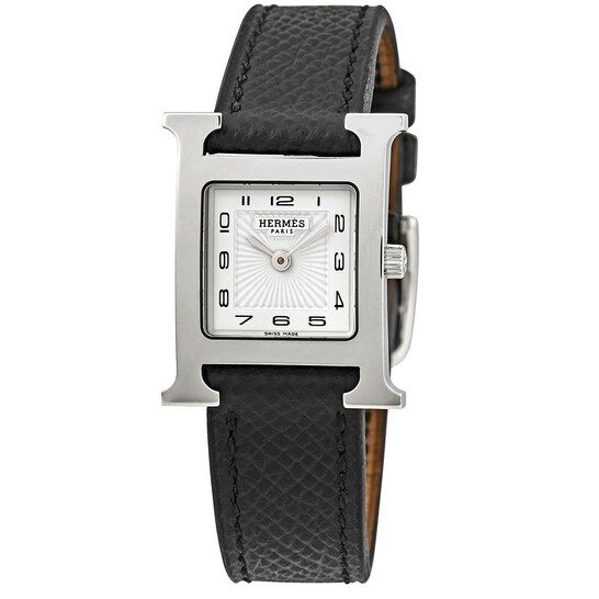 H Hour White Dial Small Leather Ladies Watch 036704WW00