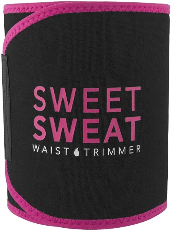 Sweet Sweat Premium Waist Trimmer for Men & Women Black/Pink