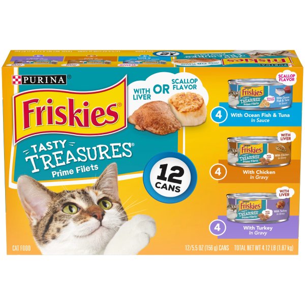 Tasty Treasures Wet Cat Food Variety Pack, 5.5 oz., Count of 12