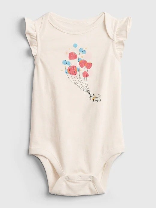 Baby 100% Organic Cotton Flutter Bodysuit