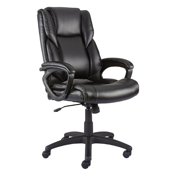 Kelburne Luxura Faux Leather Computer and Desk Chair, Black (50859)