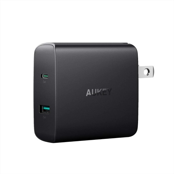 AUKEY USB-C Charger 56.5W 2-Port w/ PD 3.0