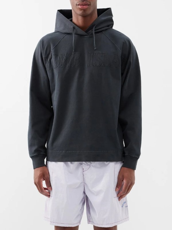 Logo-embroidered cotton-jersey hoodie | Stone Island