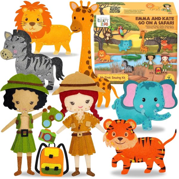CRAFTILOO Safari Sewing Kit for Kids