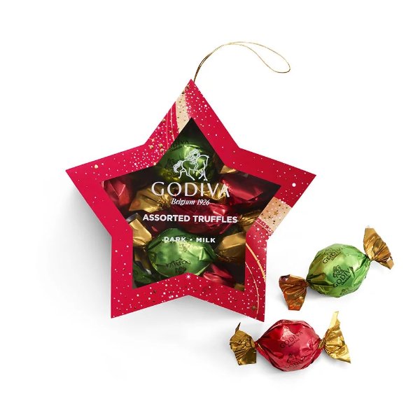 Star Ornament with Wrapped Truffles, 10 pc.