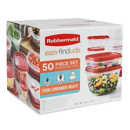 Rubbermaid 100-Piece TakeAlongs Meal Prep Food Storage Containers Set  (Assorted Colors)