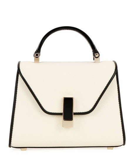 Iside Micro Two-Tone Saffiano Top-Handle Bag