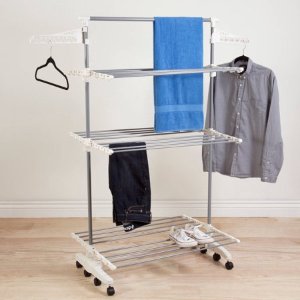Everyday Home Rolling Stainless-Steel Drying Rack Over 8 Transitions @ Walmart