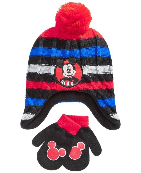 2-Pc. Mickey Mouse Hat & Mittens Set