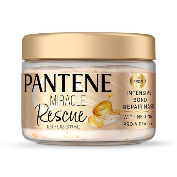 Miracle Rescue Hair Mask, Intensive Bond Repair with Melting Pro-V Pearls, Melts Away Damage, Builds Bonds, Strengthens Against Damage, Deep Conditioning for Dry Damaged Hair, 10.1 fl oz