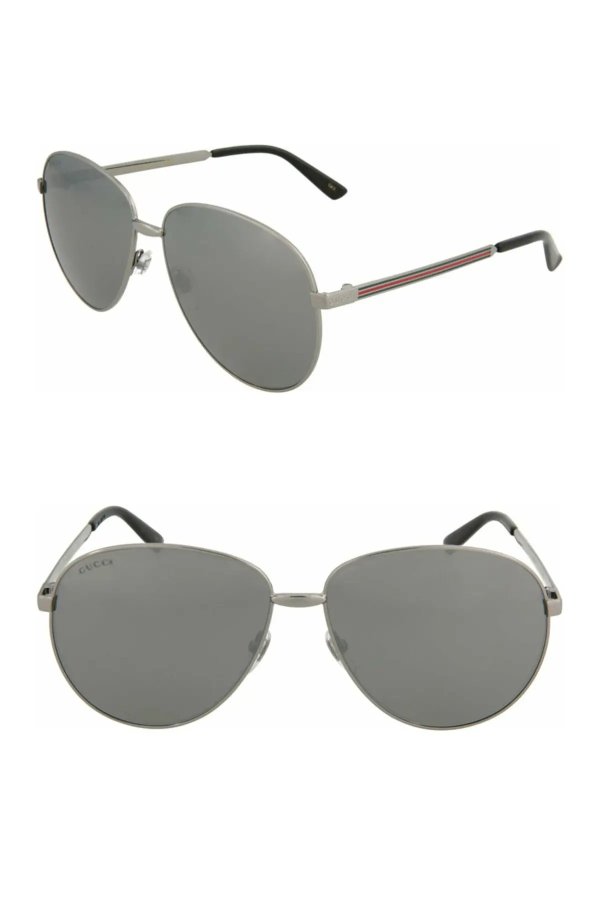 61mm Fashion Aviator Sunglasses