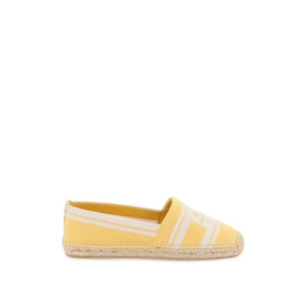 TORY BURCH striped espadrilles with double t