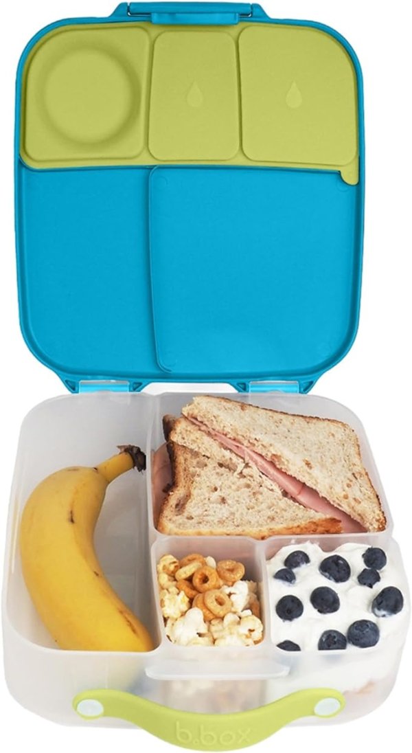 Lunch Box for Kids | Bento Box | 4 Compartments (2 Leak proof), Large Size for Big Appetites | Gel Cold Pack Included | School Supplies | Kids 3+ years (Ocean Breeze, 2L capacity)