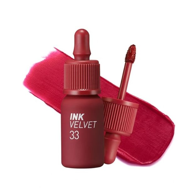 Ink the Velvet Lip Tint, High Pigment Color, Longwear, Weightless, Not Animal Tested, Gluten-Free, Paraben-Free (033 PURE RED)