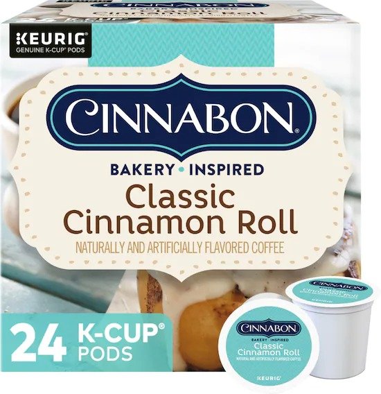 Classic Cinnamon Roll Keurig Single-Cinnabon Serve K-Cup Pods, Light Roast Coffee, 24 Count