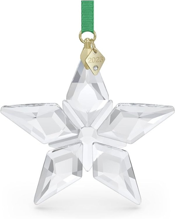 Annual Edition 2023 Ornament, Clear Crystal Star with 97 Facets, Gold-Tone Finished Tag, Part of theAnnual Edition Collection