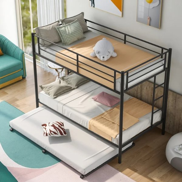 Reon Twin Over Twin Standard Bunk Bed with Trundle by Isabelle & Max