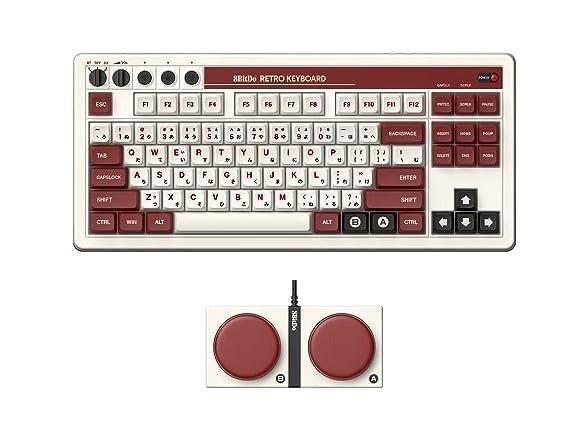 Retro Mechanical Keyboard, Bluetooth/2.4G/USB-C Hot Swappable Gaming Keyboard with 87 Keys, Dual Super Programmable Buttons for Windows and Android