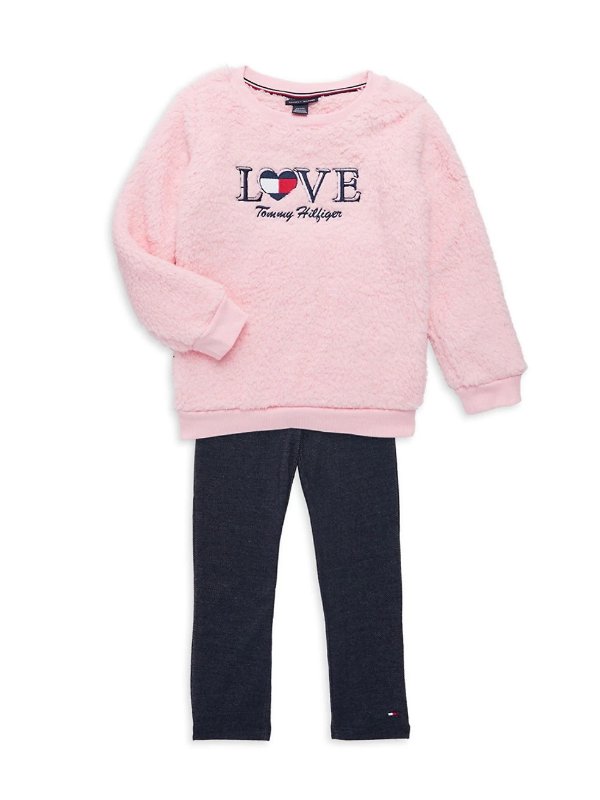 Little Girl's 2-Piece Love Sweater & Leggings Set