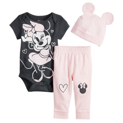 DisneyMinnie Mouse Baby Girl Bodysuit, Pants & Hat Set by Jumping Beans®