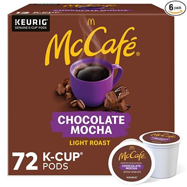 Chocolate Mocha, Single Serve Coffee Keurig K-Cup Pods, Flavored Coffee, 72 Count