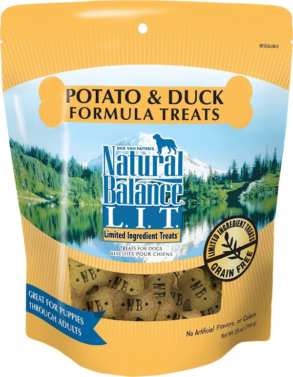 L.I.T. Limited Ingredient Treats Potato & Duck Formula Dog Treats, Regular, 28-oz bag - Chewy.com